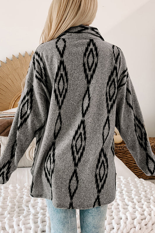 Gray Aztec Contrast Coat