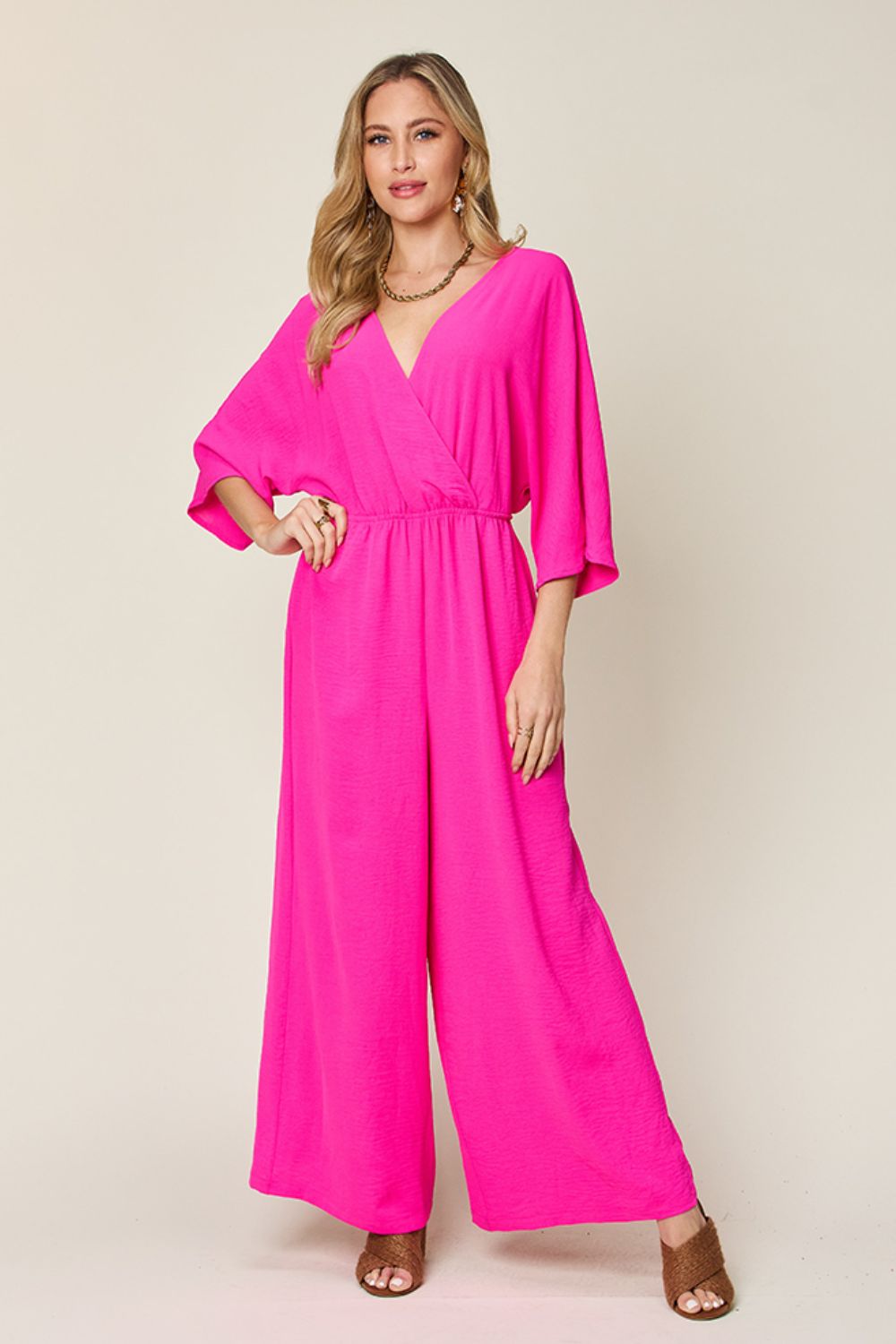 Double Take Plus Size Wide Leg Jumpsuit