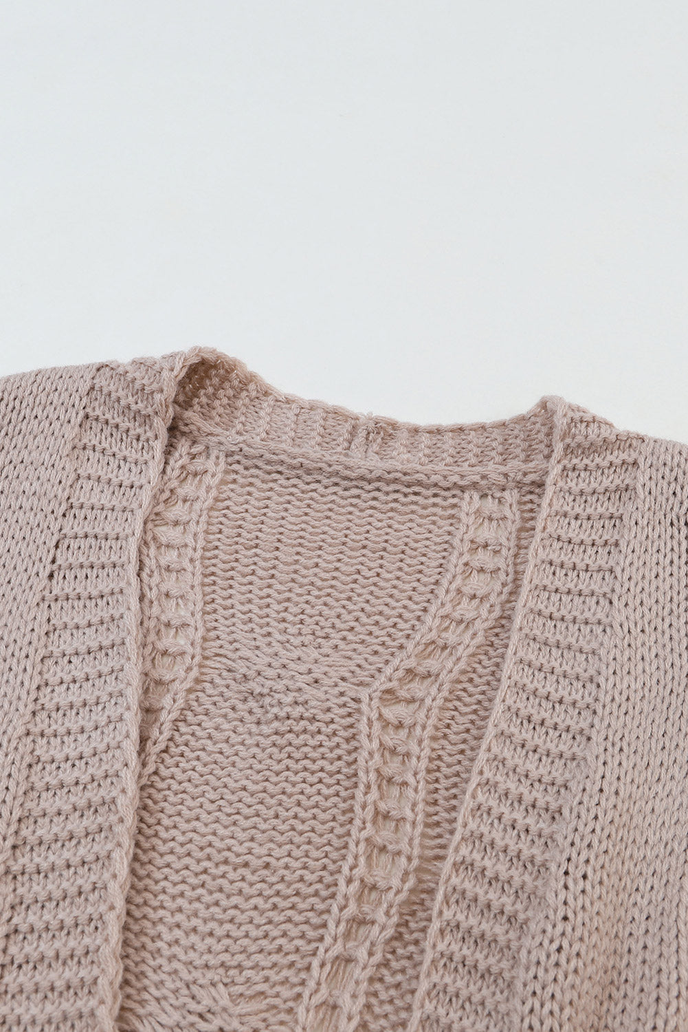 Ribbed Trim Cable Knit Cardigan