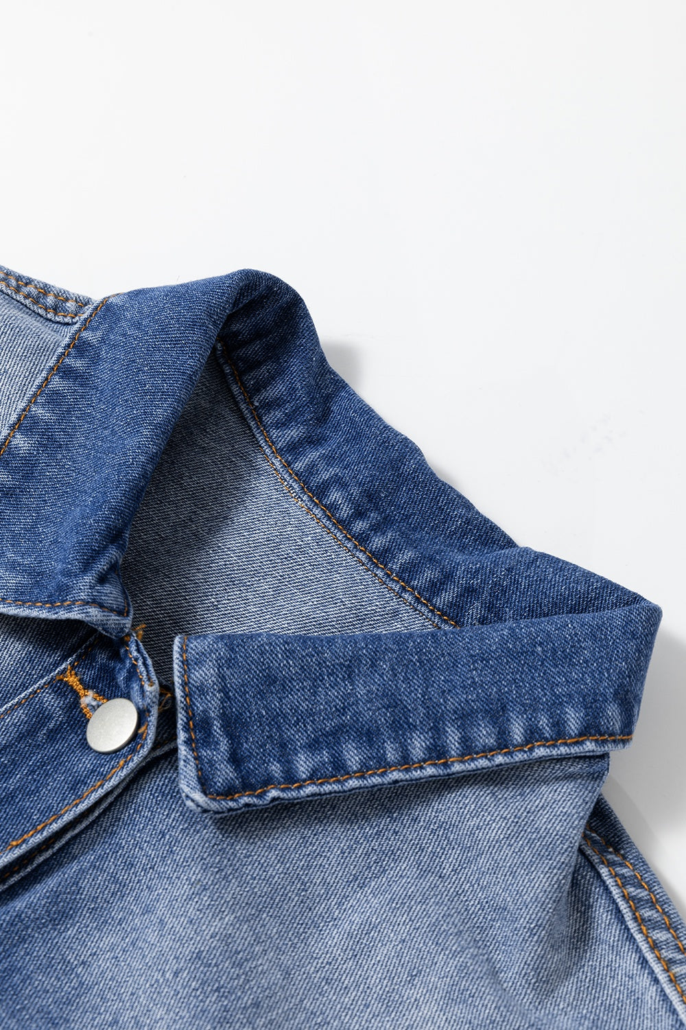 Ruffled Raw Hem Denim Jacket