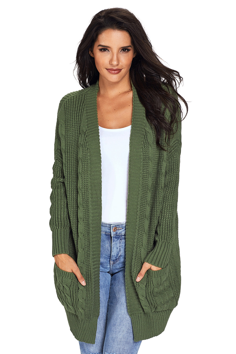 Knit Textured Long Cardigan (Up to size 4X)