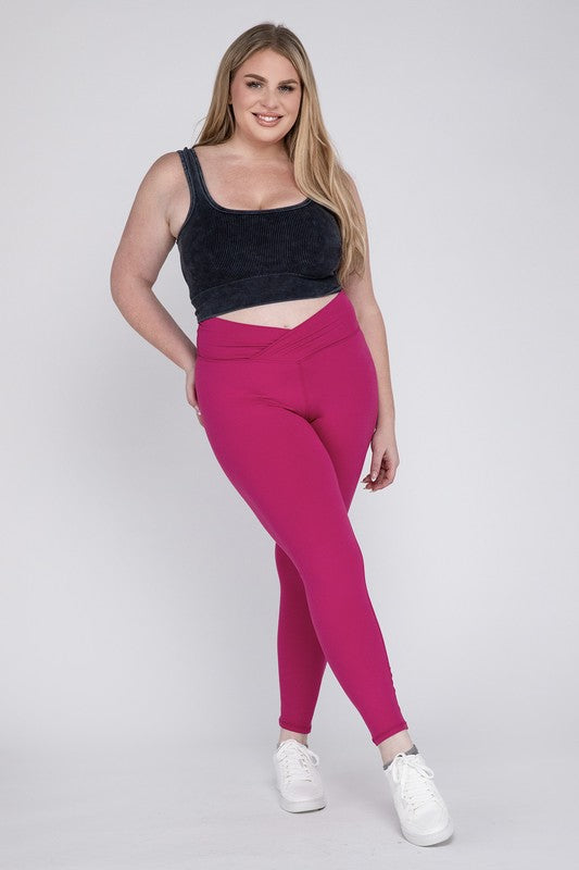 Plus Size V Waist Full Length Leggings