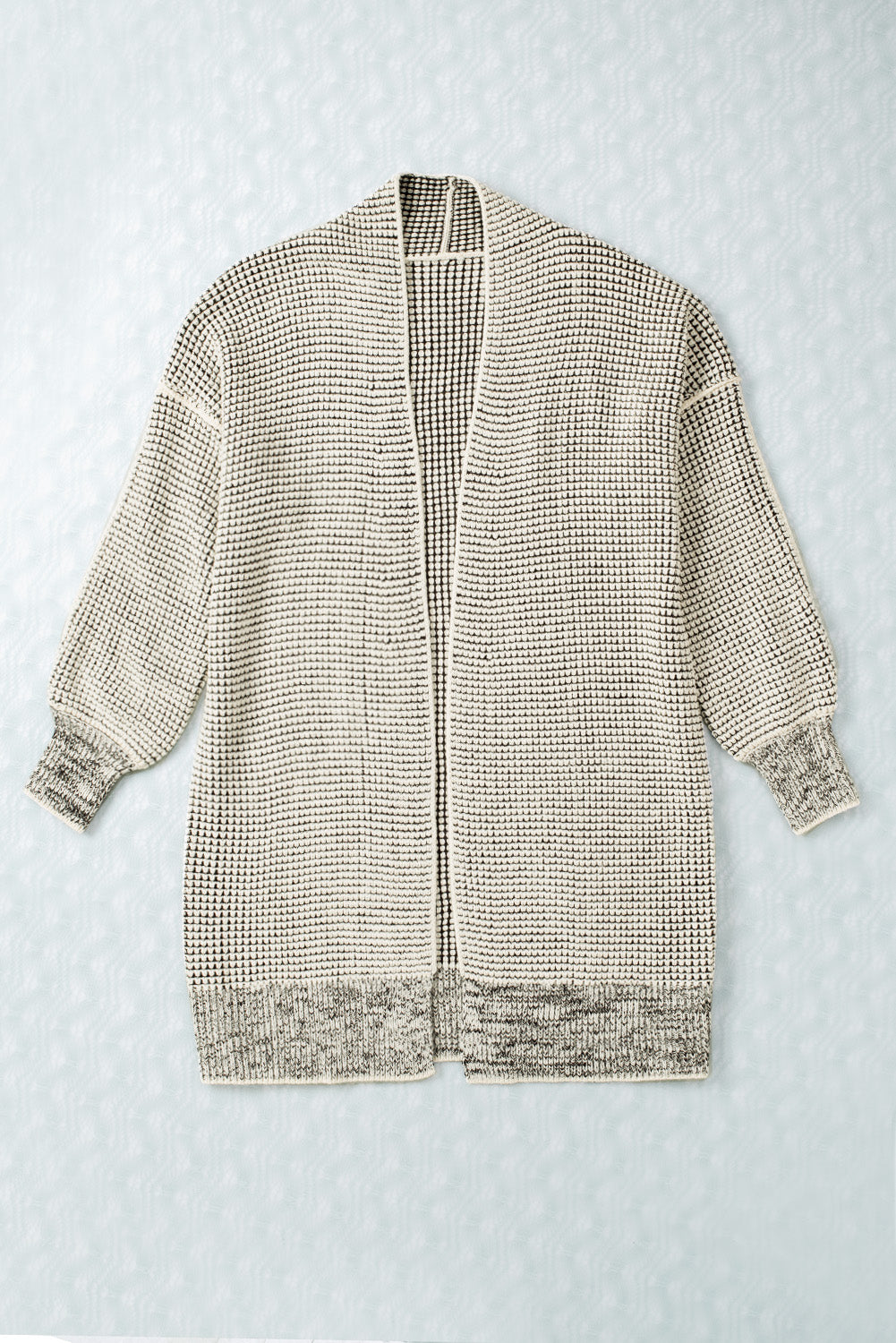 Small Print Knitted Open Front Cardigan