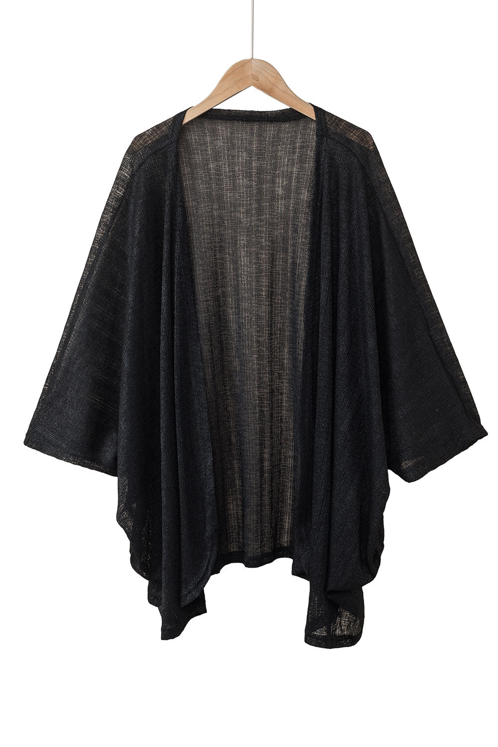 Black Sheer Lightweight Long Sleeve Cardigan (ONE SIZE)