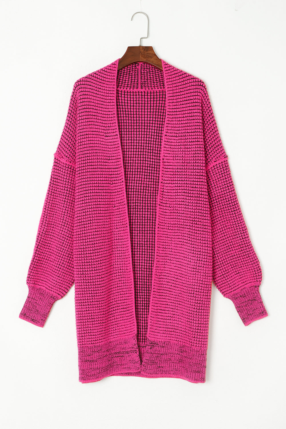 Small Print Knitted Open Front Cardigan