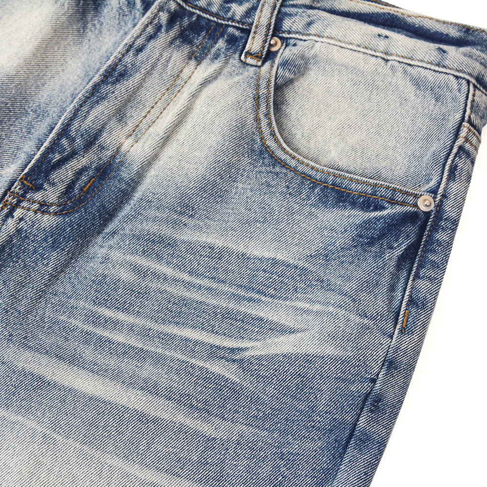 Retro Washed Worn Jeans Men