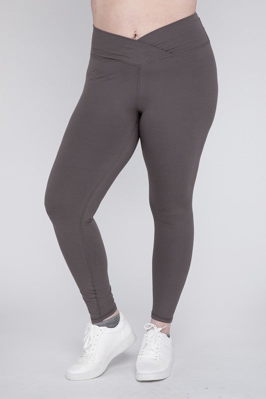 Plus Size V Waist Full Length Leggings