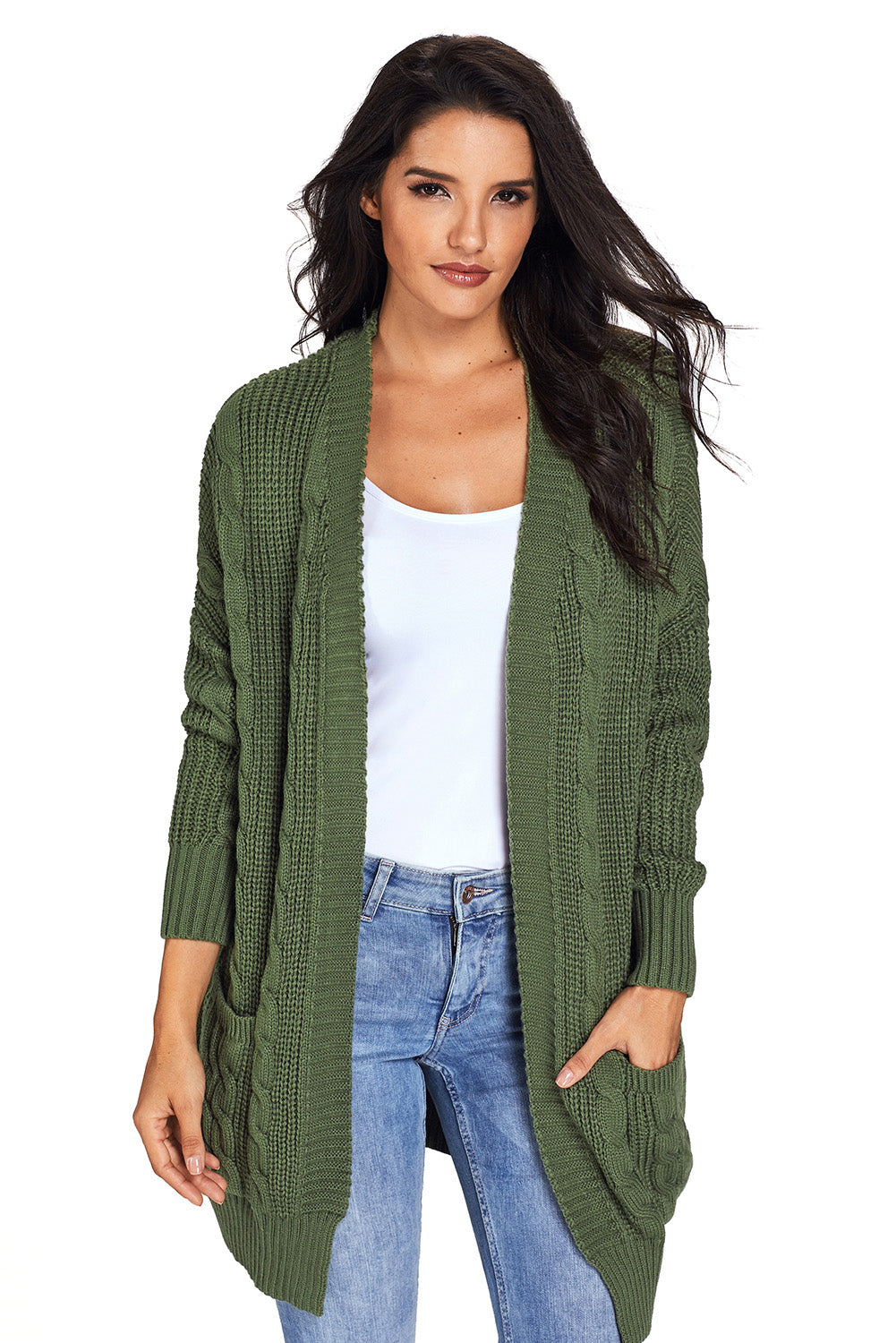 Knit Textured Long Cardigan (Up to size 4X)