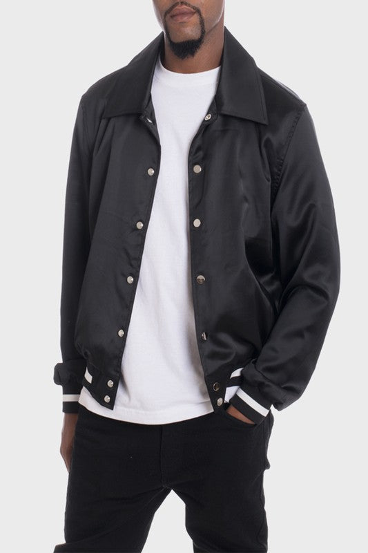 Men Satin Bomber Jacket