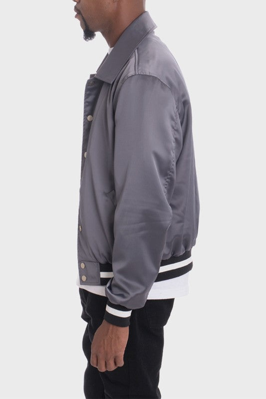 Men Satin Bomber Jacket