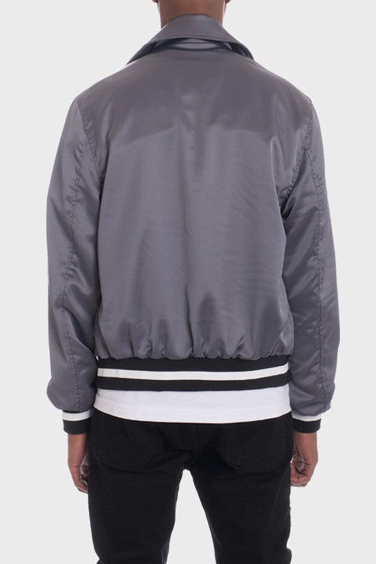 Men Satin Bomber Jacket