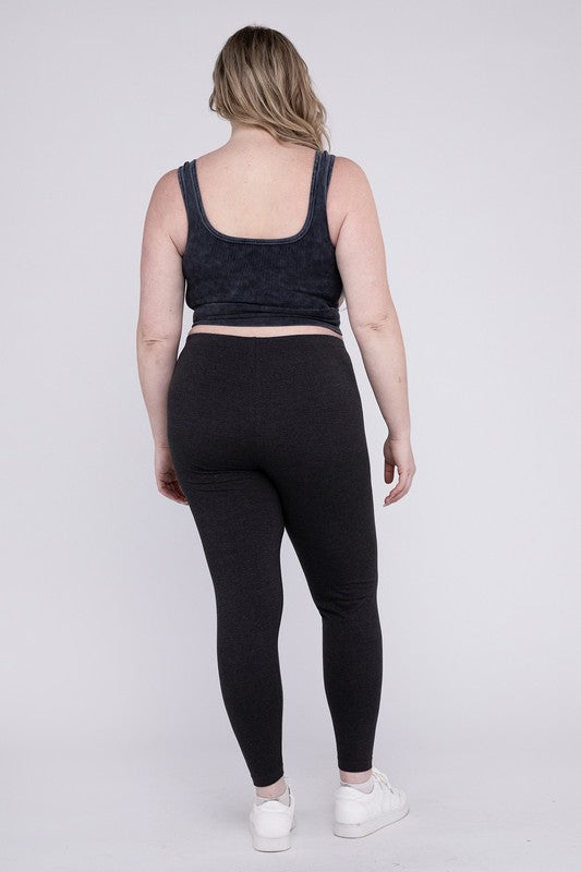 Plus Size Premium Cotton Full Length Leggings