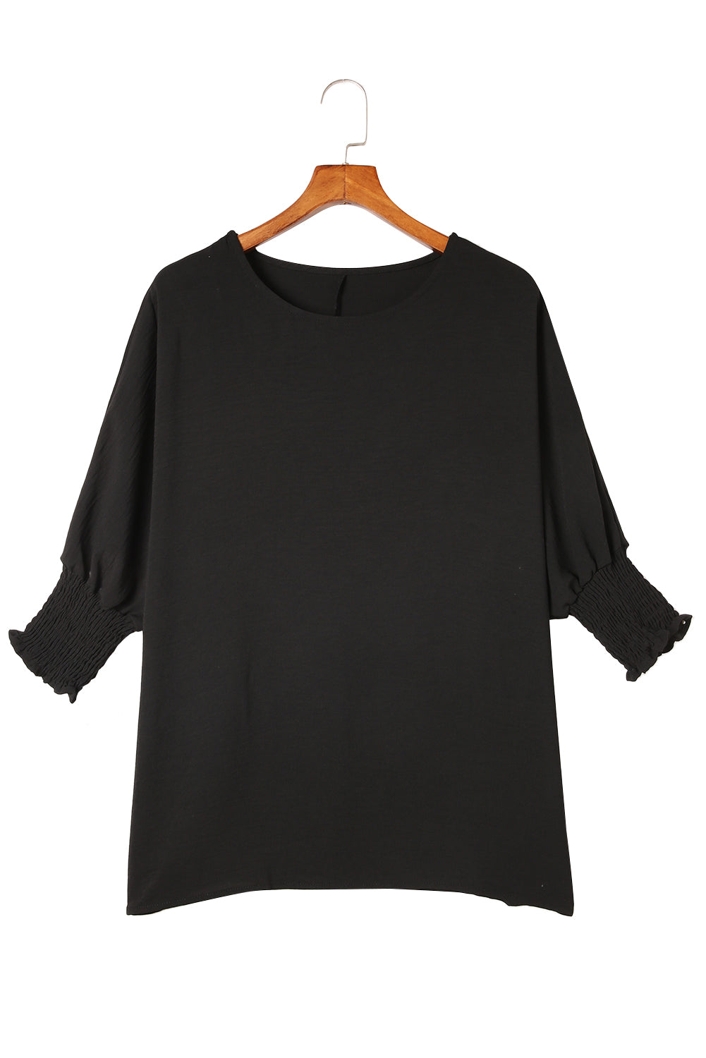 Black Batwing Sleeve Business Casual Blouse