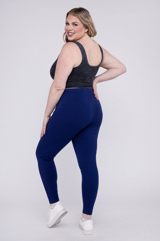 Plus Size Premium Cotton Full Length Leggings