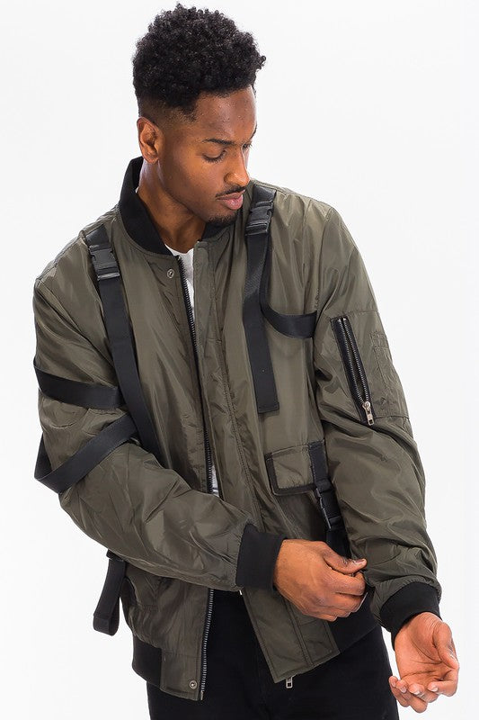 Men Utility Strap Jacket Up to 3X