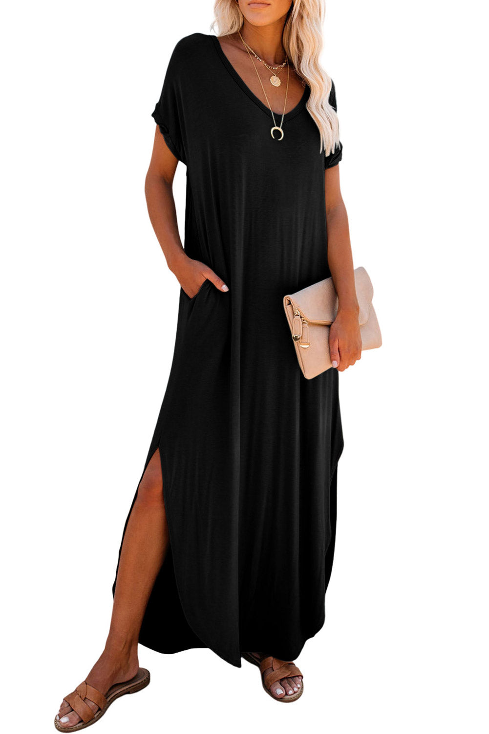 Black Maxi T-shirt Dress