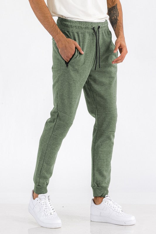 Mens Solid Slim Cut Jogger