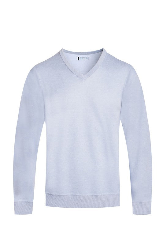 Solid V-Neck Sweater