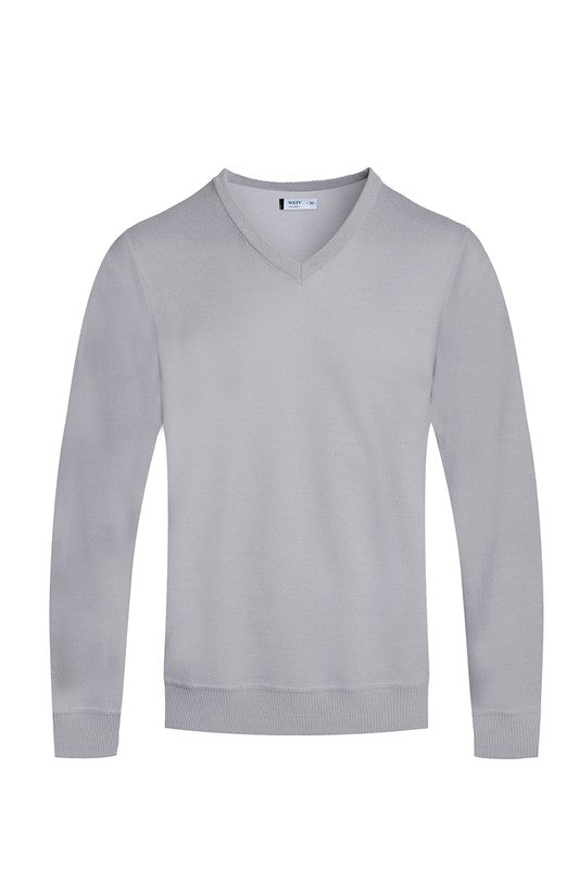 Solid V-Neck Sweater