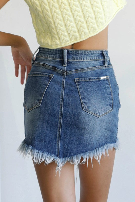 High Waist Mini Denim Skirt