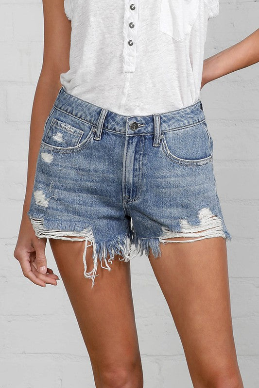 That Girl Distressed Denim Shorts