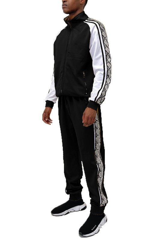 Men Snake Print Track Suit