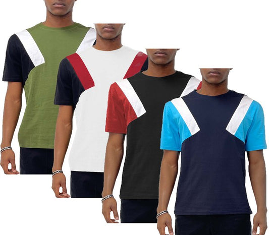 Color Block Stripe Short Sleeve Tshirt