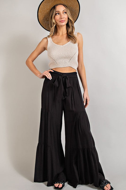 Tiered Dressy Wide Pants