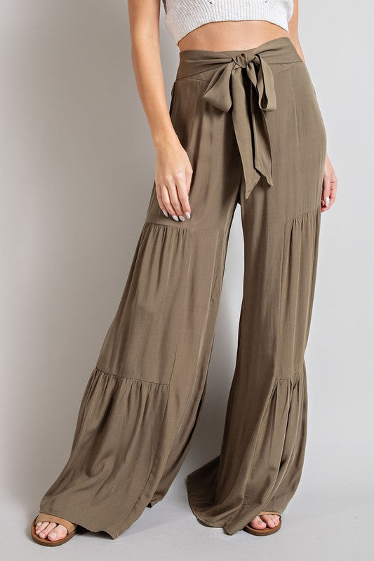 Tiered Dressy Wide Pants