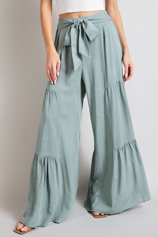 Tiered Dressy Wide Pants