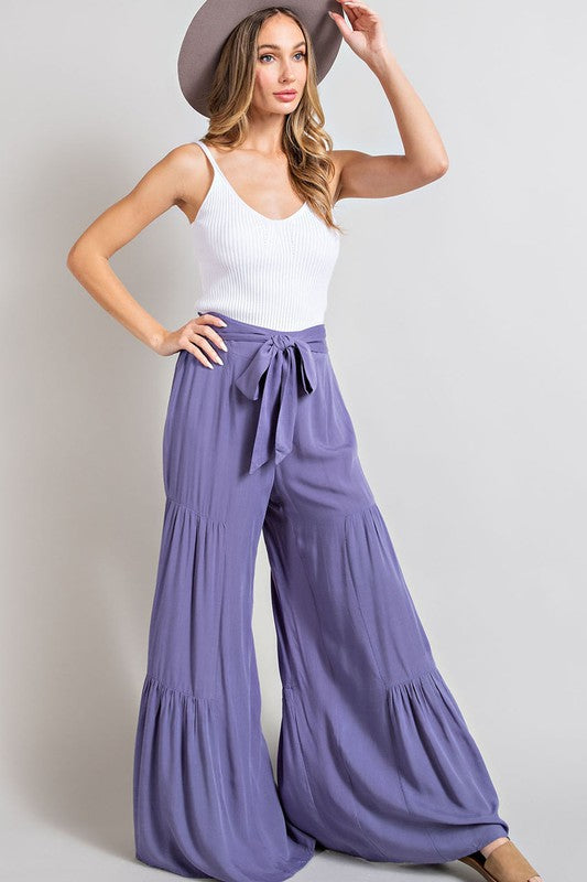 Tiered Dressy Wide Pants