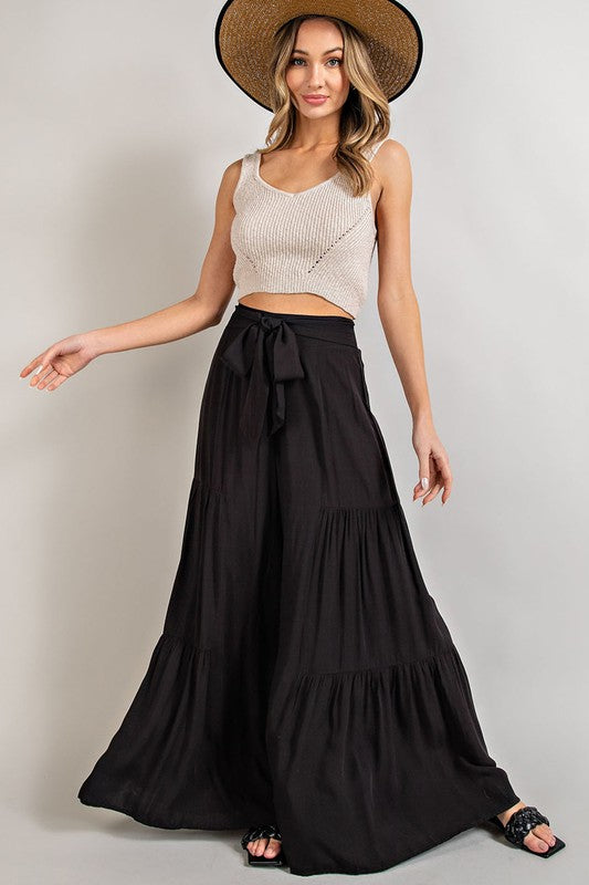 Tiered Dressy Wide Pants