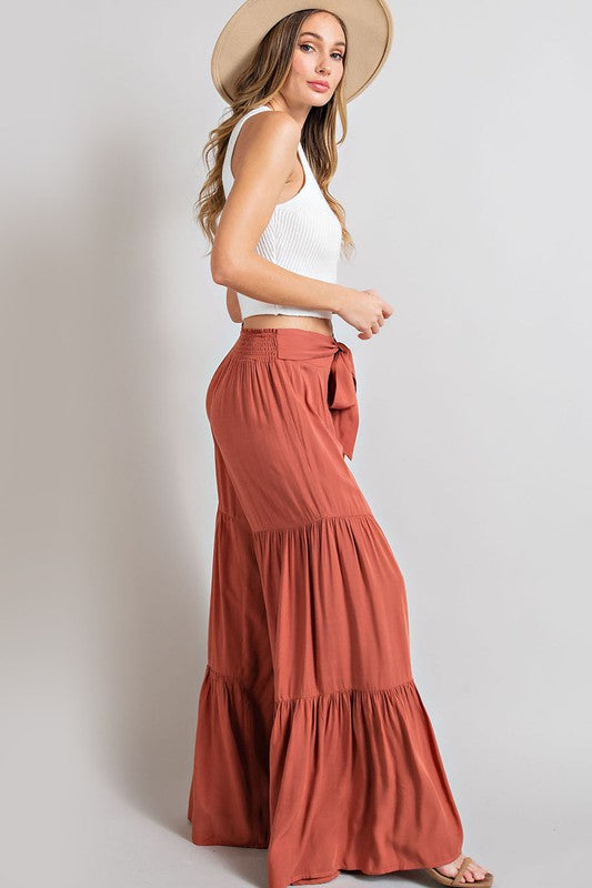 Tiered Dressy Wide Pants