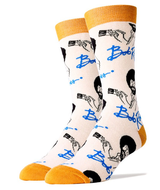 Bob Ross - Men's Cotton Crew Funny Socks