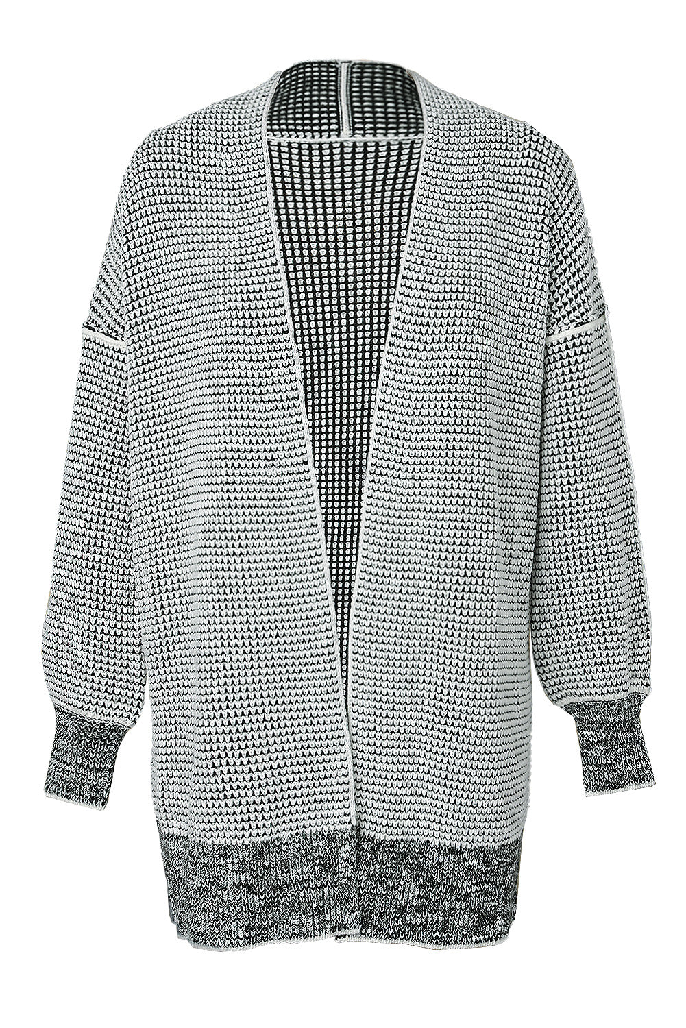 Small Print Knitted Open Front Cardigan