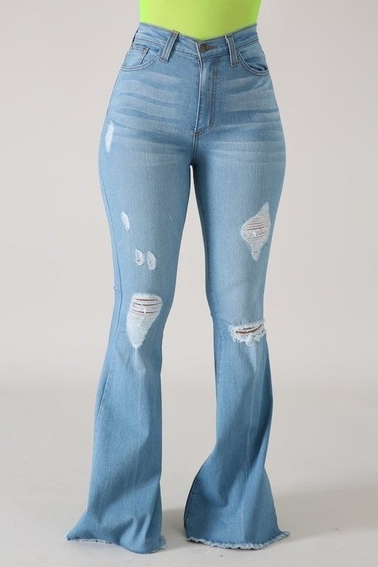 Sexy Body Light Wash Flare leg Jeans