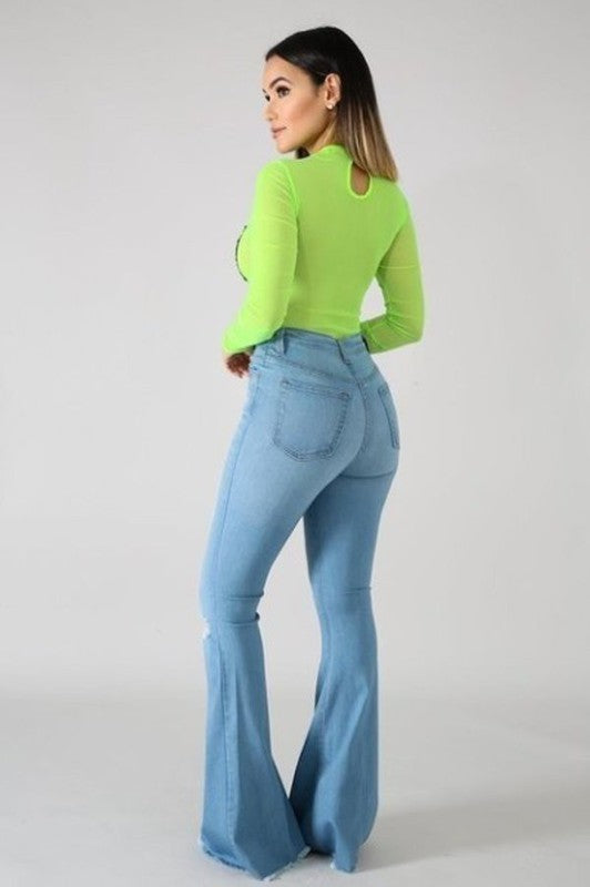 Sexy Body Light Wash Flare leg Jeans