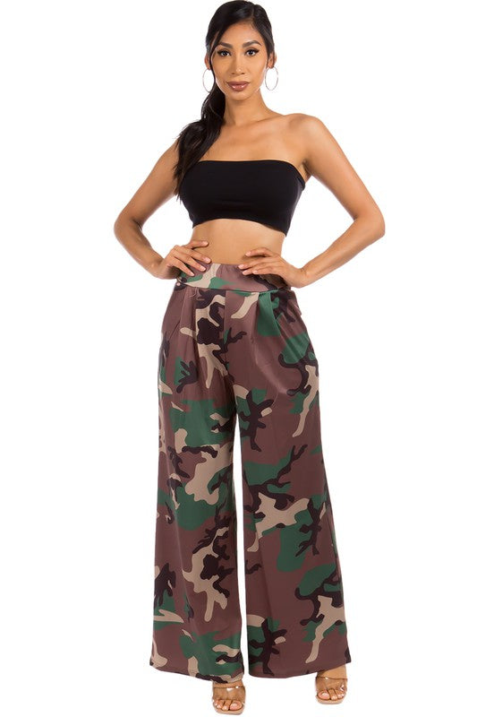 Sexy Camo Palazzo Pants