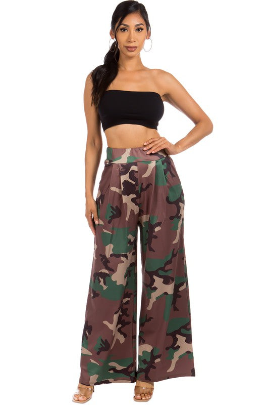 Sexy Camo Palazzo Pants