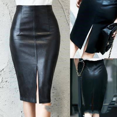 PU leather Date Night Midi Skirt (Up to size 4X) Runs Small (Check Size Chart)