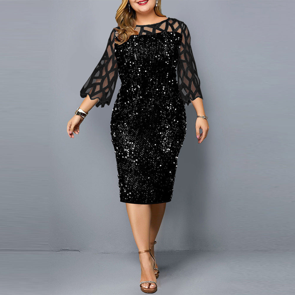 Sequin Plus Size Night On The Town Dress