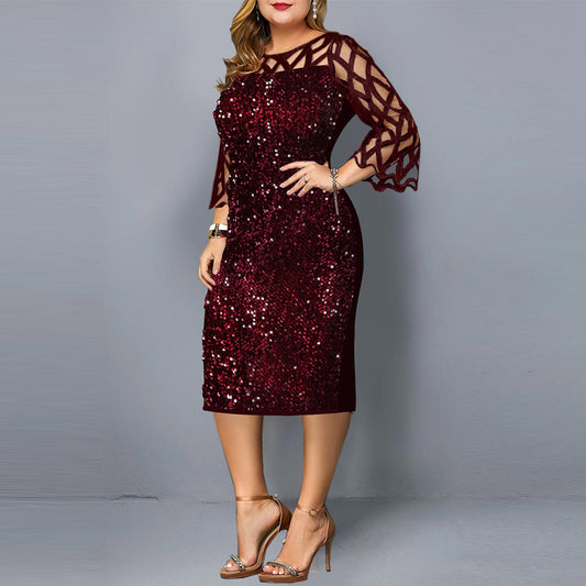 Sequin Plus Size Night On The Town Dress