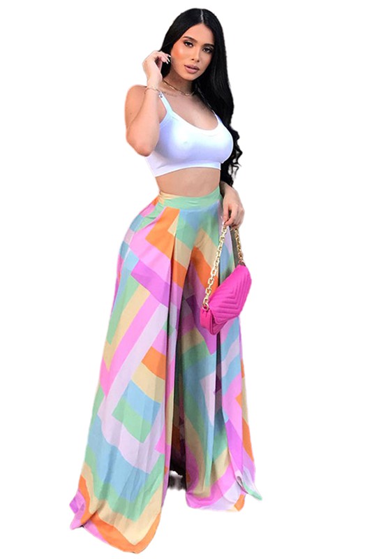 Sexy Multi Colored Palazzo Pants