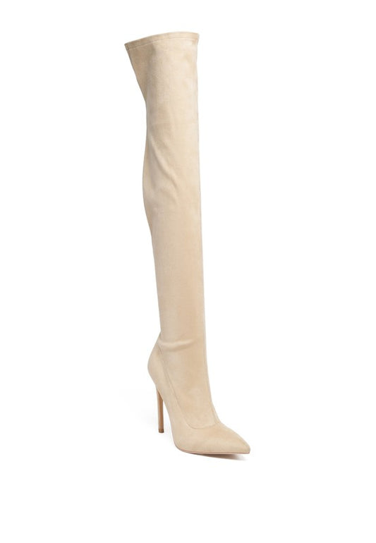 Stretch Thigh High Stiletto Boots