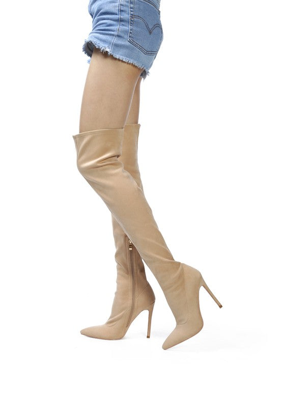 Stretch Thigh High Stiletto Boots