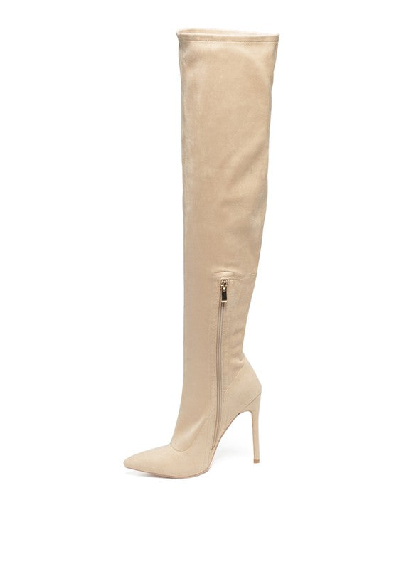 Stretch Thigh High Stiletto Boots