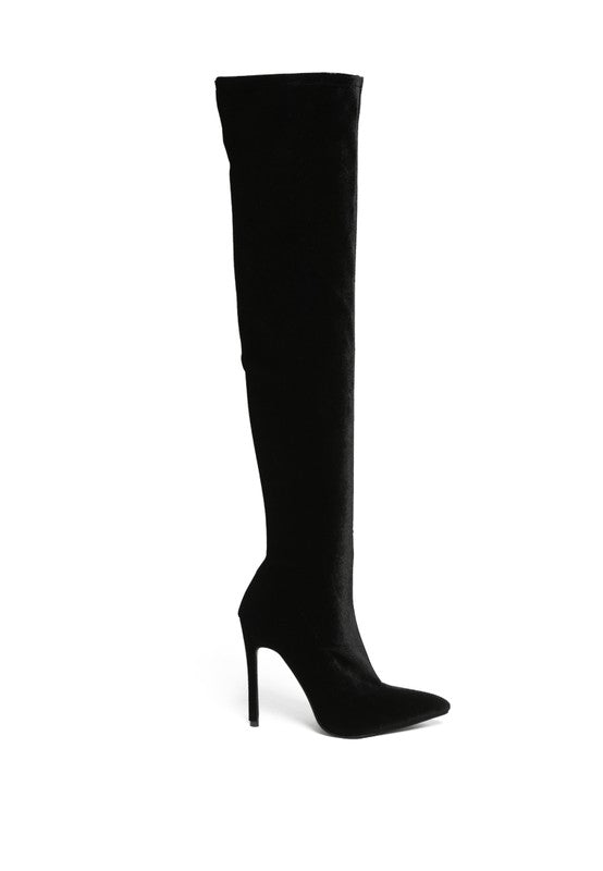 Stretch Thigh High Stiletto Boots