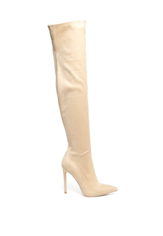 Stretch Thigh High Stiletto Boots