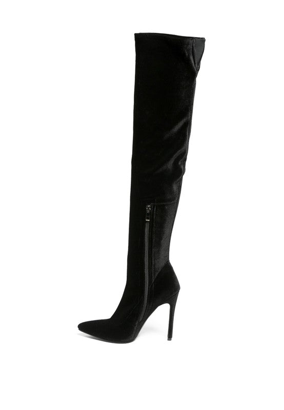 Stretch Thigh High Stiletto Boots