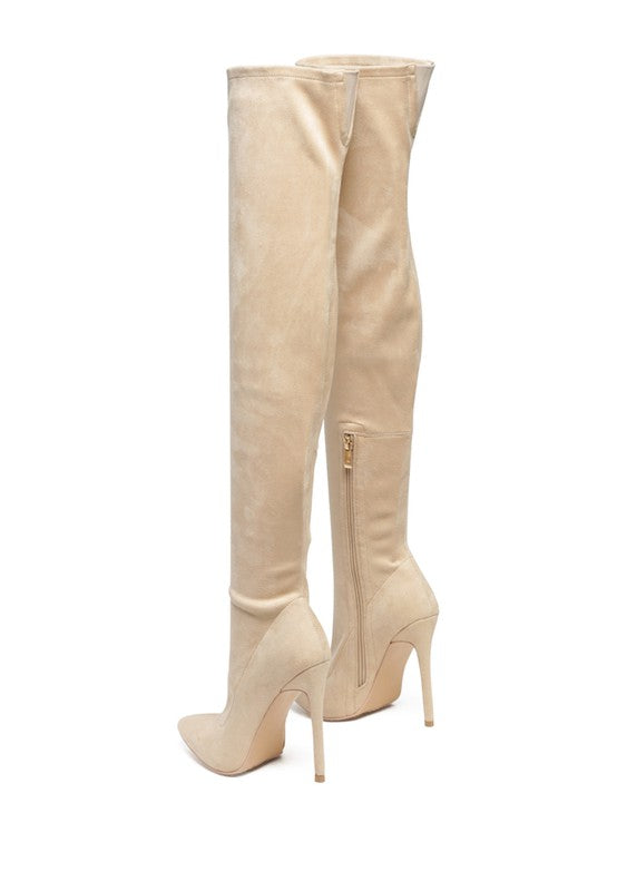 Stretch Thigh High Stiletto Boots